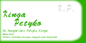 kinga petyko business card
